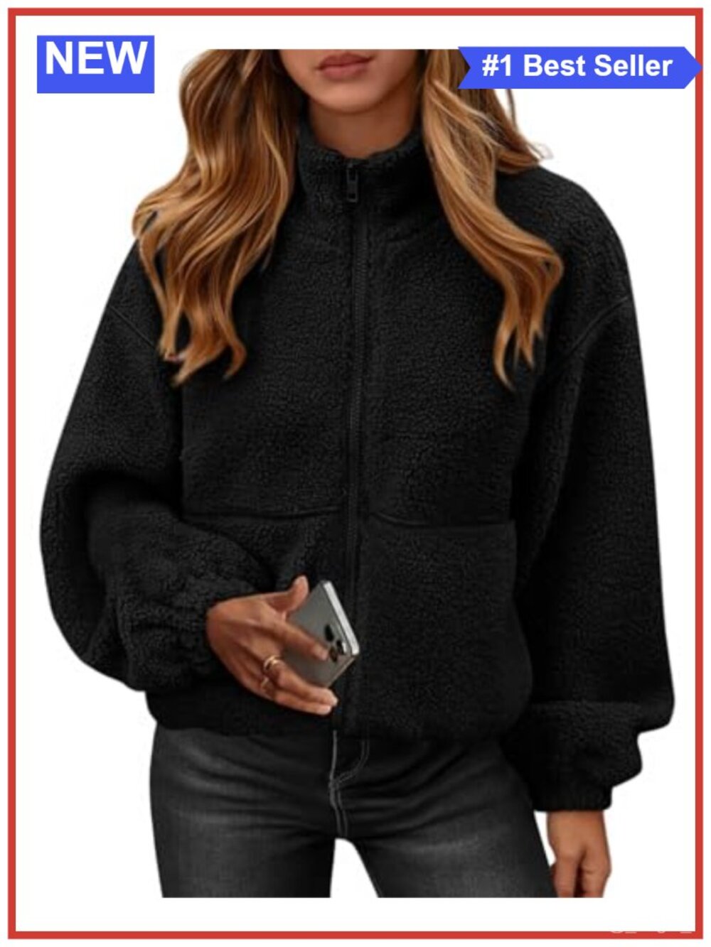 Sherpa Fleece Jacket Full Zip Winter Coat Teddy Faux Fur